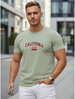 Tshirt męski bawełniany z nadrukiem California zielony model 22316124 - FashionStreet