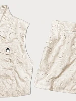 Letní souprava vesta a krátké šortky béžová (72018)