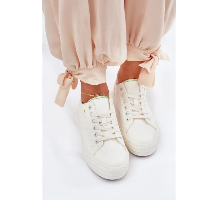 Dámské Tenisky Na Platformě Z Eko Kůže Big Star RR274A295 Bílé Dámské Tenisky Na Platformě Z Eko Kůže Big Star RR274A295 Bílé