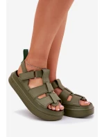 Dámské sandály na platformě zelené model 21696254 - Boto Dámské sandály na platformě zelené model 21696254 - Boto