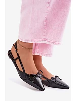 Dámské sandály z imitace kůže na nízkém podpatku Černé Jelmera