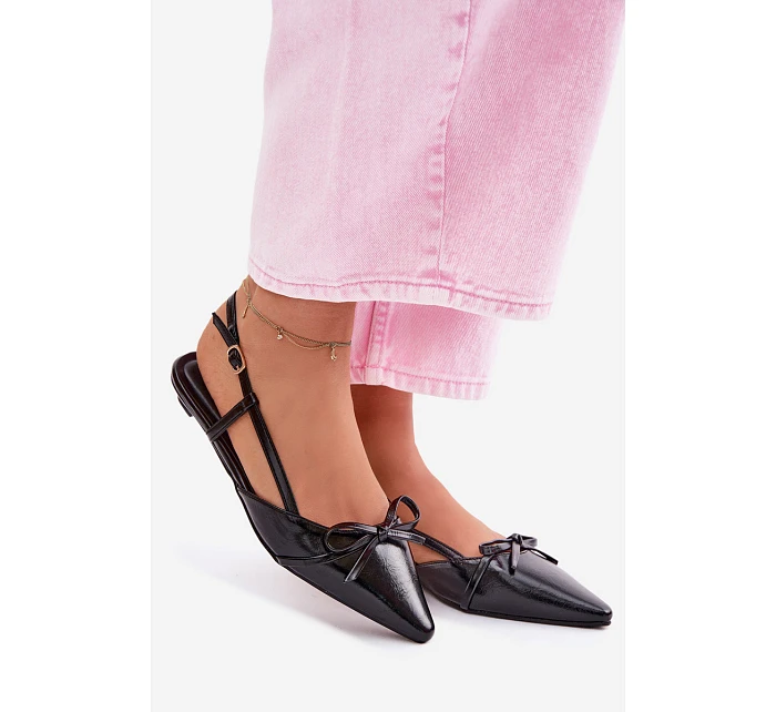 Dámské sandály z imitace kůže na nízkém podpatku Černé Jelmera