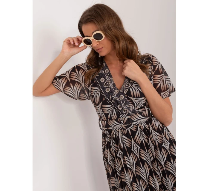 Sukienka DHJ SK  czarno beżowy model 20095136 - FPrice