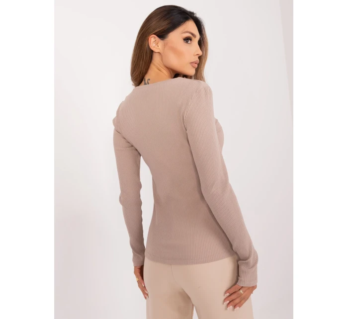 Bluzka RV BZ model 20136629 ciemny bezowy - FPrice Bluzka RV BZ model 20136629 ciemny bezowy - FPrice