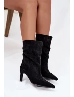 Dámské kotníkové boty na jehlovém podpatku Solvienne – černé