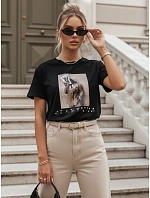 Dámské bavlněné tričko CARSTI černé FashionStreet RY2403