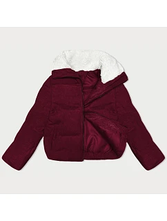 Dámská manšestrová bunda ve vínové bordó barvě s vysokým stojáčkem model 21461529 - J.STYLE