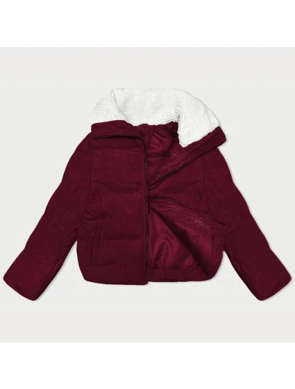 Dámská bunda ve vínové bordó barvě s vysokým stojáčkem model 21461529 - J.STYLE Dámská bunda ve vínové bordó barvě s vysokým stojáčkem model 21461529 - J.STYLE
