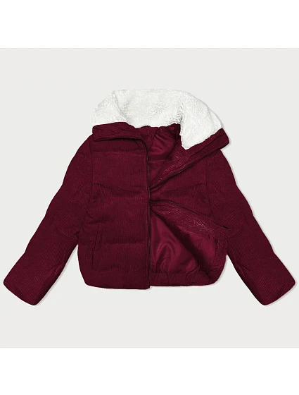 Dámská manšestrová bunda s vysokým stojáčkem J Style vínová (5M3230-1) Dámská manšestrová bunda s vysokým stojáčkem J Style vínová (5M3230-1)