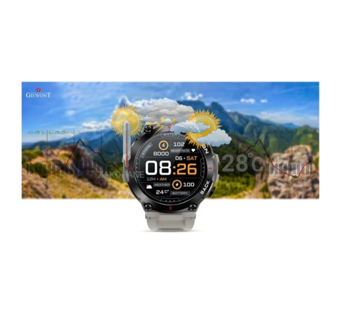 GIEWONT Pioneer GPS smartwatch GW460-3 - Světlý kámen