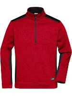 JN Pánská pracovní fleece bunda 1/2 zip Strong 02.0 red melange/black model 22492878 - Daiber JN Pánská pracovní fleece bunda 1/2 zip Strong 02.0 red melange/black model 22492878 - Daiber