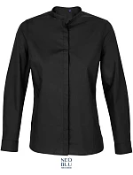 NEOBLU Bart Women Popelínová halenka s dlouhým rukávem 24.3787 deep black NEOBLU Bart Women Popelínová halenka s dlouhým rukávem 24.3787 deep black