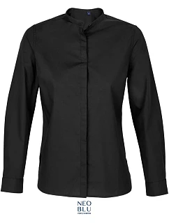 NEOBLU Bart Women Popelínová halenka s dlouhým rukávem 24.3787 deep black