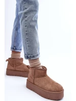 Kůže Sněhové Boty Na Platformě Tmavě Hnědé model 21630216 - Boto Kůže Sněhové Boty Na Platformě Tmavě Hnědé model 21630216 - Boto