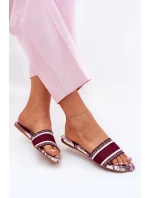 Vzory Ploché Sandály Dámské Bordó model 21689572 - Boto Vzory Ploché Sandály Dámské Bordó model 21689572 - Boto