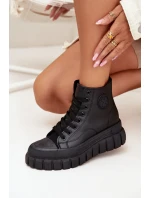 Zateplené Vysoké Tenisky Dámské Na Platformě S Zipem Černé model 21705267 - Boto Zateplené Vysoké Tenisky Dámské Na Platformě S Zipem Černé model 21705267 - Boto