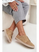 tenisky z přírodního semiše 314 béžové model 21712717 - Zazoo