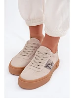 Dámské tenisky s vložkami z kůže Big Star šedé model 22040018 - Big Star Shoes