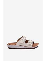 Dámské pantofle s přezkami model 22094889 Bílé - Inblu