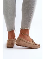 Klasické dámské semišové mokasíny tmavě béžové Glimris Klasické dámské semišové mokasíny tmavě béžové Glimris