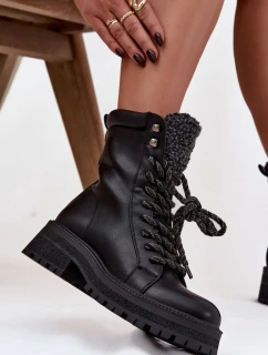 Dámské trapery z eko kůže – černé Bellora