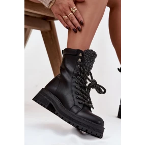 Dámské trapery z eko kůže – černé Bellora