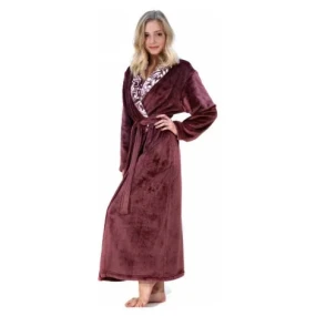 Dámský župan s kapucí dlouhý Flora model 18124461 - Vestis Dámský župan s kapucí dlouhý Flora model 18124461 - Vestis