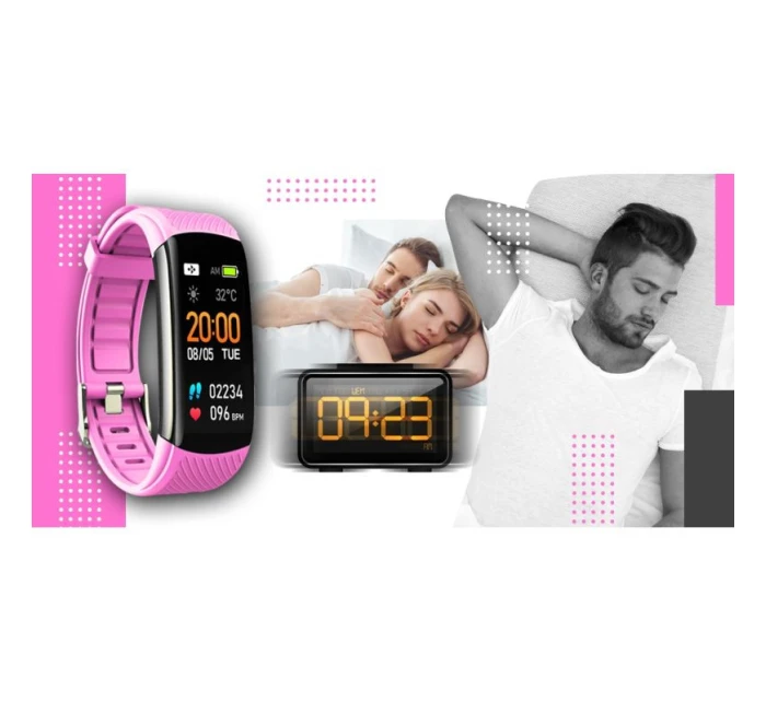 GIEWONT Smartwatch Black and Pink 2 Stripes GW200-4