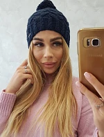 Fleecová čepice Waleria K307 navy blue