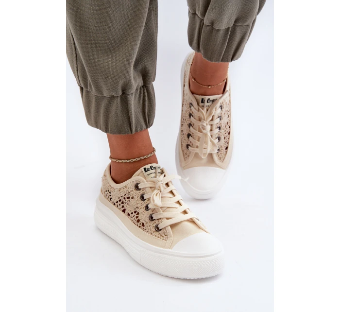 Dámské krajkové tenisky model 21655690 Beige - Lee Cooper