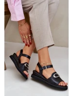 Dámské Sandály Na Klínu S Ozdobou Černé model 21685264 - Boto Dámské Sandály Na Klínu S Ozdobou Černé model 21685264 - Boto