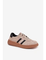 Semišové dámské tenisky na platformě béžové model 21708060 - EVENTO Semišové dámské tenisky na platformě béžové model 21708060 - EVENTO