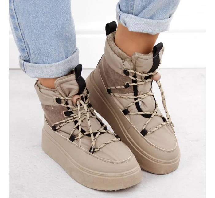 Dámské sněhule na platformě WOL280B Béžová - Potocki