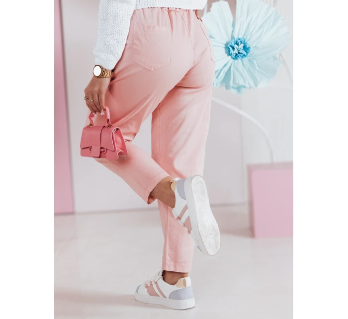 Dámské volnočasové kalhoty s páskem SOFELIA světle růžové FashionStreet UY2508