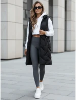 Dámská dlouhá prošívaná vesta s kapucí černá Dstreet model 21991318 - FashionStreet