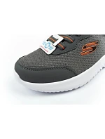 Dětská sportovní obuv Skechers Bounder na suchý zip, lehká, módní, šedá