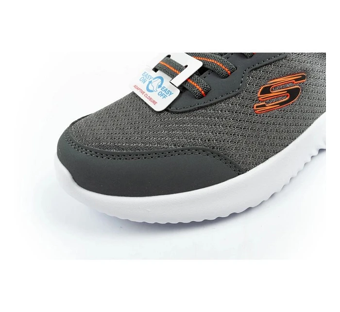 Dětská sportovní obuv Skechers Bounder na suchý zip, lehká, módní, šedá