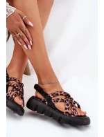 Dámské Sandály Na Platformě S Pásky Leopardí model 21696128 - Boto Dámské Sandály Na Platformě S Pásky Leopardí model 21696128 - Boto