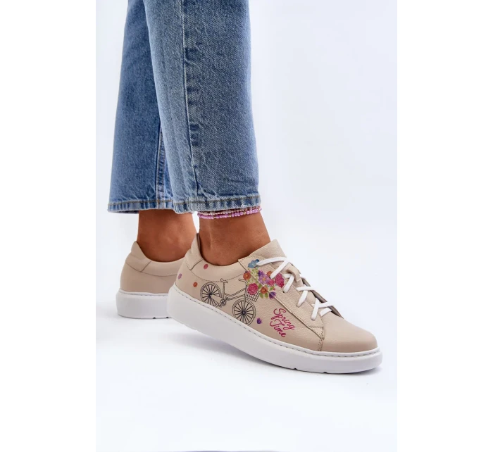 Dámské kožené tenisky Zazoo TAMARA, béžové Dámské kožené tenisky Zazoo TAMARA, béžové