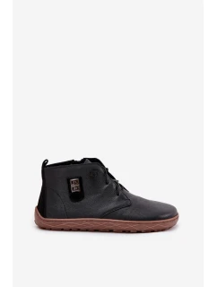 Dámské kožené barefoot polobotky s ozdobným detailem Zazoo – černé