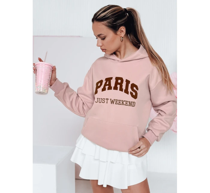 Dámská oversize mikina PARISSIA růžová FashionStreet BY1455