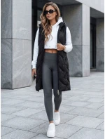 Dámská dlouhá prošívaná vesta s kapucí černá Dstreet model 21991318 - FashionStreet