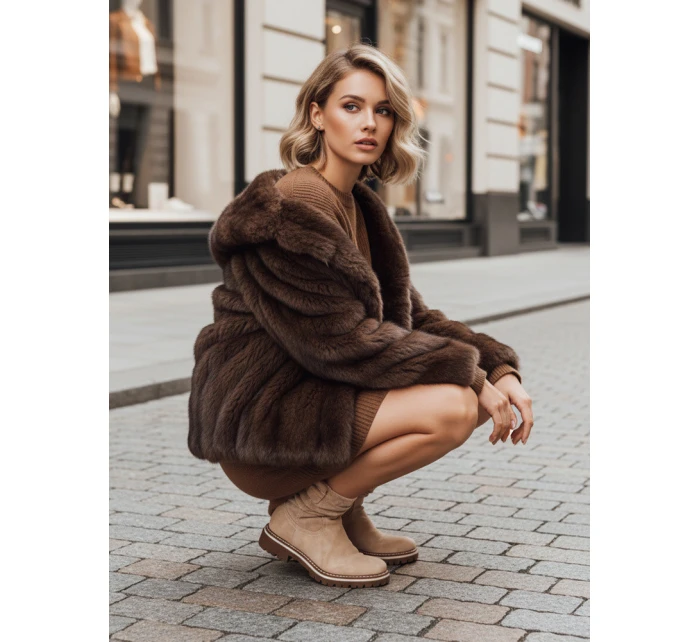 Dámské semišové béžové kozačky FashionStreet ZY1282