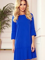 LUCY - Pohodlné plisované dámské šaty v chrpové barvě 228-8