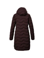 Dámská prošívaná bunda Killtec KOW 9 zimní nepromokavá bunda s kapucí dlouhá bordó (41806/447)