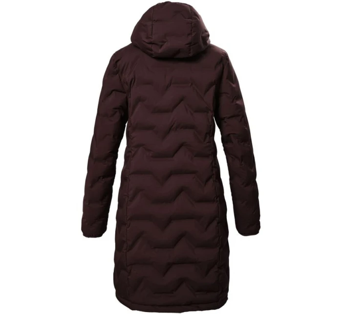 Dámská prošívaná bunda Killtec KOW 9 zimní nepromokavá bunda s kapucí dlouhá bordó (41806/447)