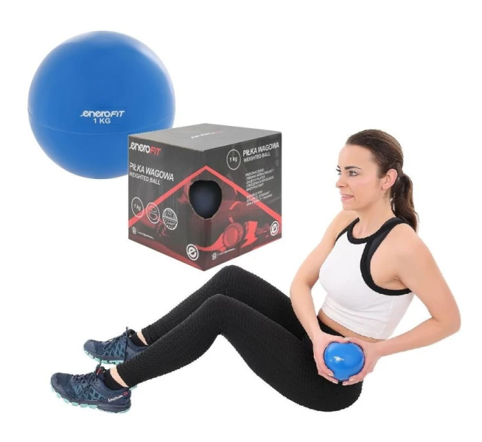 POSILOVACÍ MÍČ SE ZÁVAŽÍM 1KG MODRÝ ENERO FIT