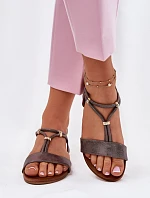 Dámské Plné Sandály S Pásky S.Barski KV51-120 Grafitové