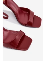 Dámské sandály na podpatku eco kůže bordó Brisora Dámské sandály na podpatku eco kůže bordó Brisora