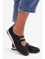 Sportovní dámské baleríny S Pásky Černé model 21956206 - Boto